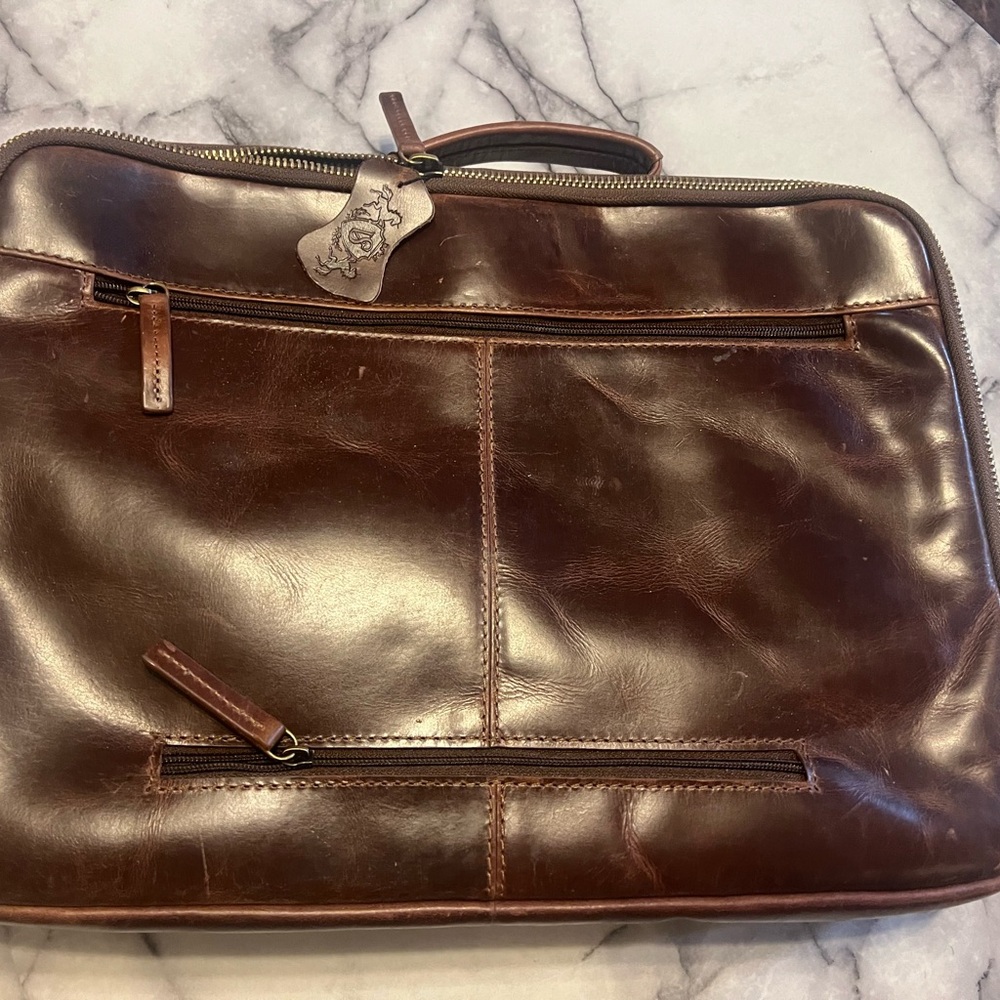 Brown Leather Laptop Bag, New, some marks from storage